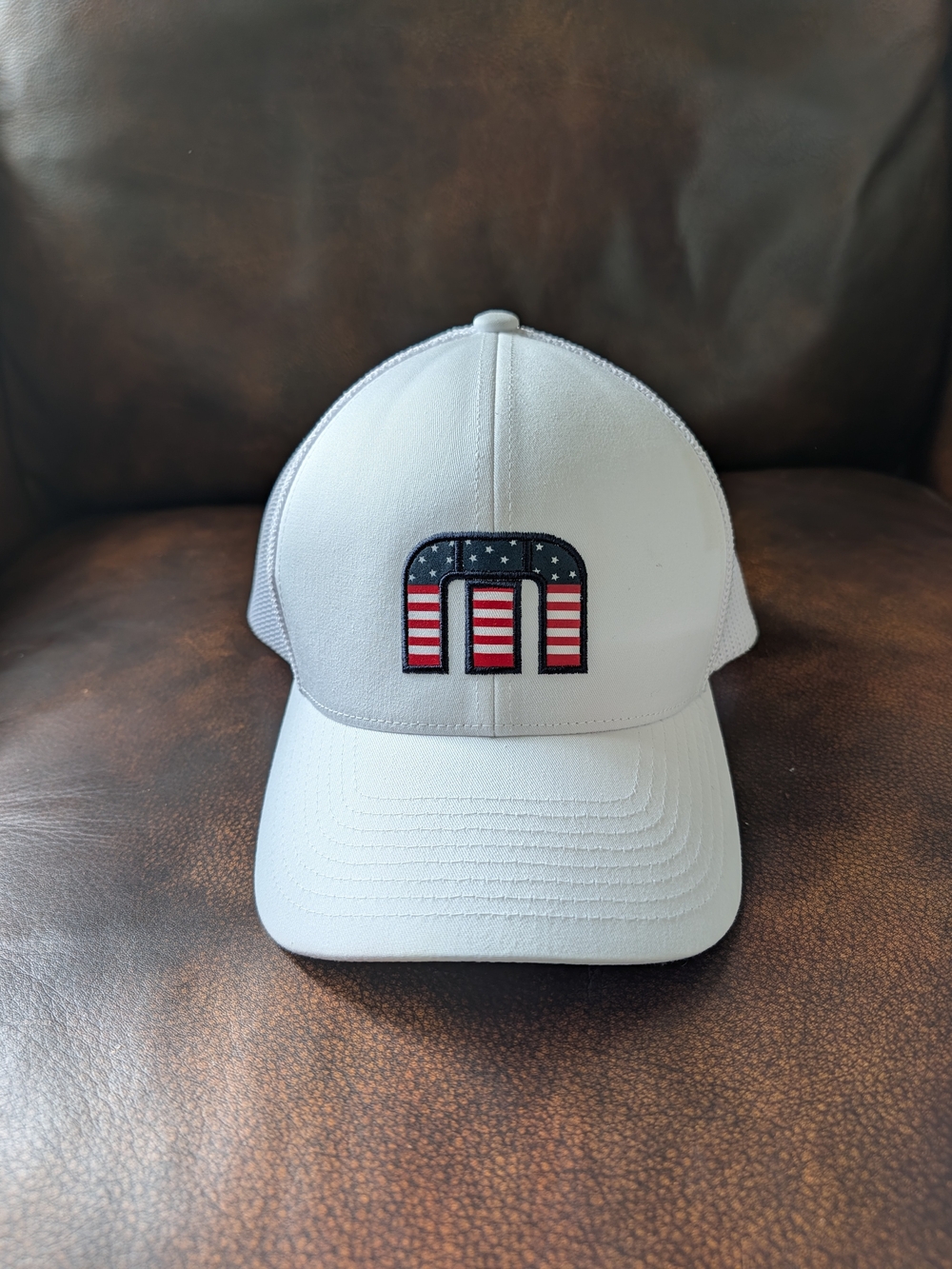 White Patriotic Travis Matthews Golf Hat